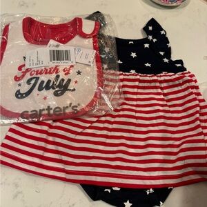 Carter's Red and Blue Striped Baby Dress Set